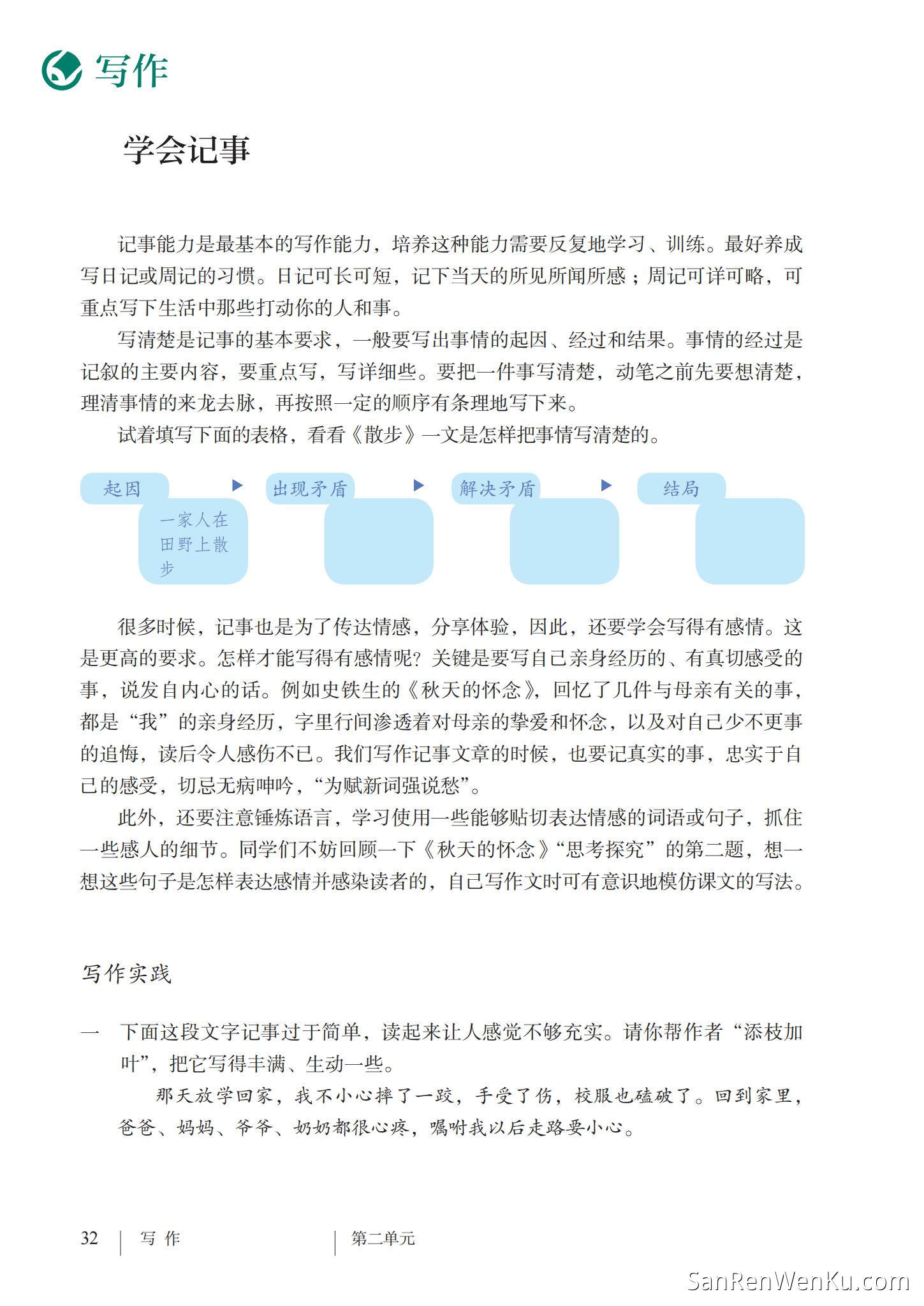 写作:学会记事 - 人教版语文7上_38