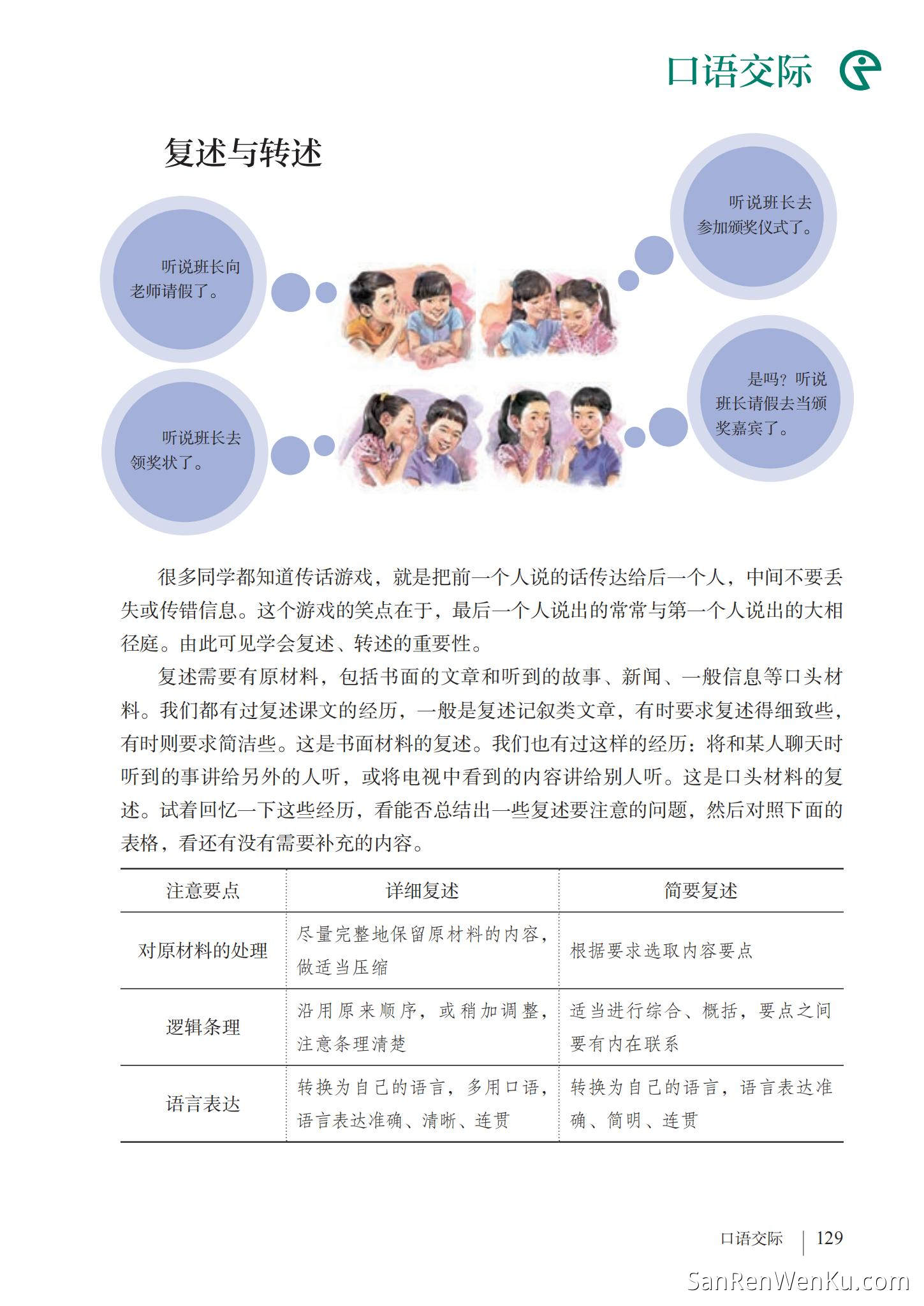 口语交际:复述与转述 - 人教版语文8上_132